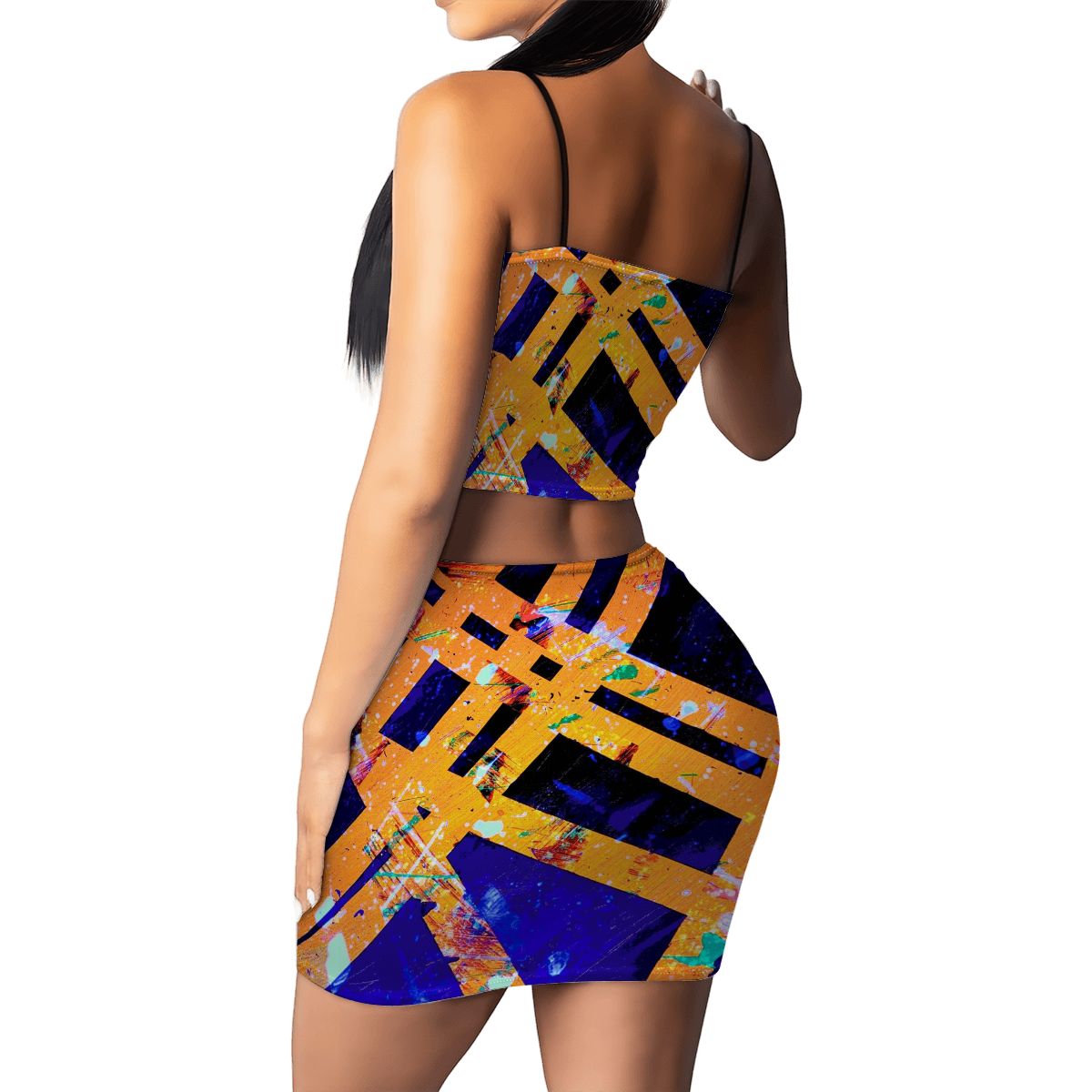 Gavin Scott Crop Tank Top & Mini Skirt Set (Femme S-4XL)