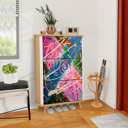 Gavin Scott Wood & Leather Shoe Cabinet