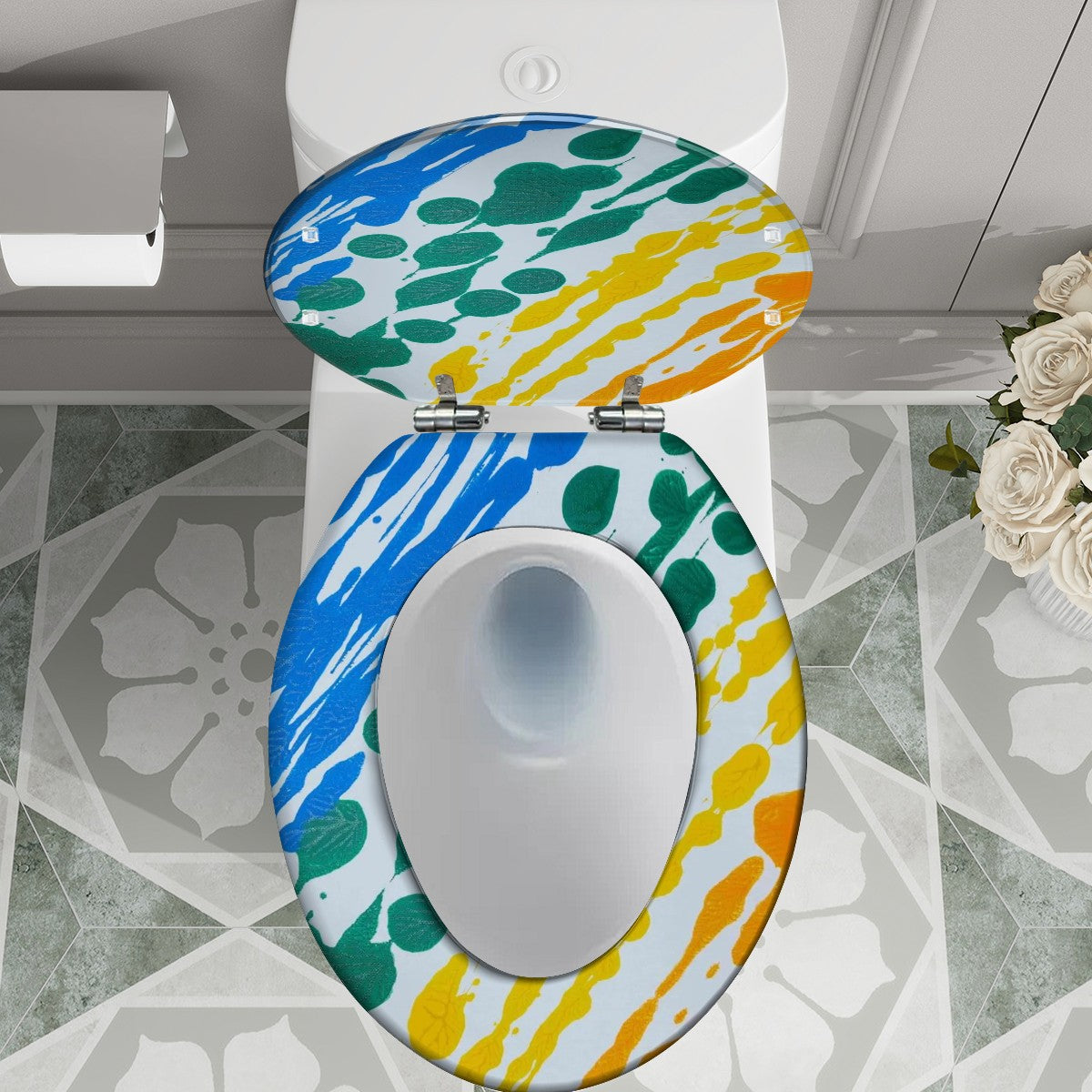 Gavin Scott Elongated Toilet Seat w/Matching Soft-close Lid (V-Shape)