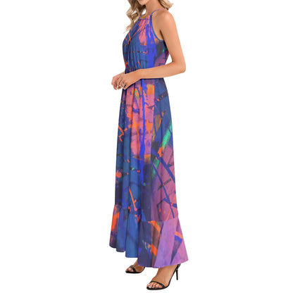 Gavin Scott Ruffle Hem Halter Neck Maxi Dress (Femme XS-3XL)
