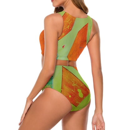Gavin Scott Tie Front Two-Piece Swimsuit (Femme S-2XL)