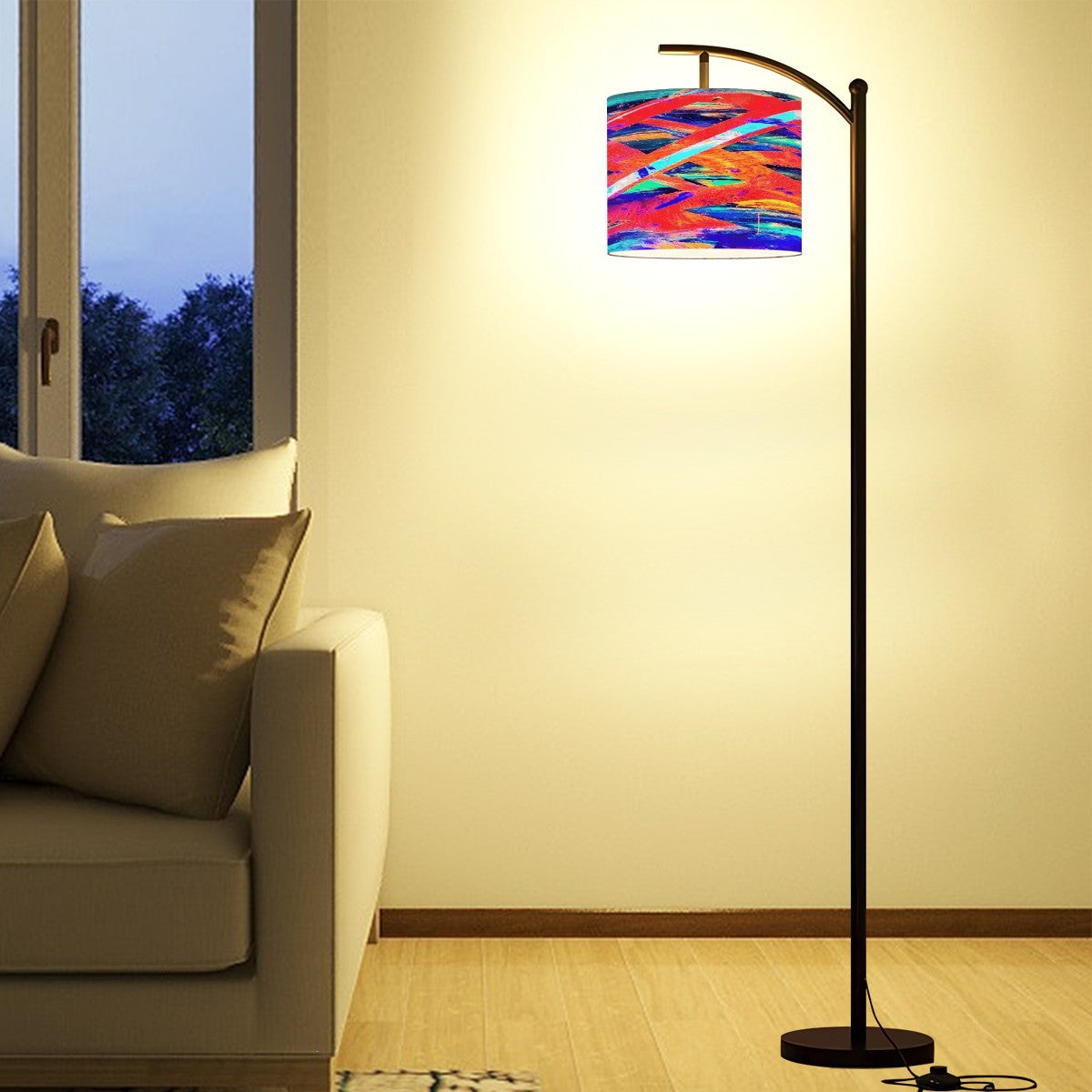 Gavin Scott Arc Floor Lamp w/Remote