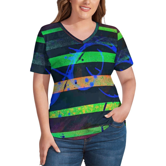 Gavin Scott Ice Silk V-Neck Short-sleeve Shirt (Femme S-5XL)