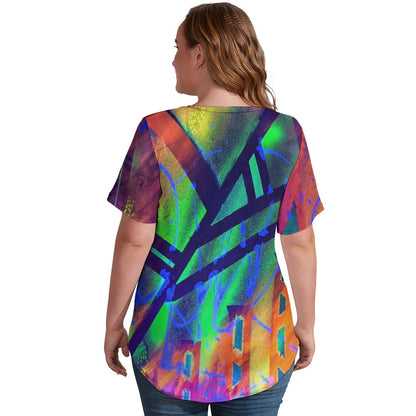 Gavin Scott Ice Silk V-Neck Short-sleeve Shirt (Femme S-5XL)