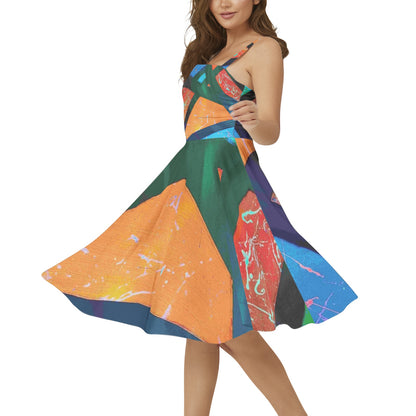 Gavin Scott Sleeveless Flare Hem Midi Dress (Femme XS-3XL)