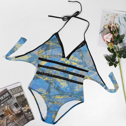 Gavin Scott Lace Halter One-Piece Swimsuit (Femme XL-4XL)