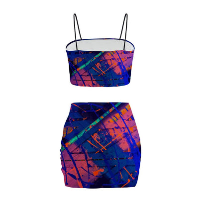 Gavin Scott Crop Tank Top & Mini Skirt Set (Femme S-4XL)