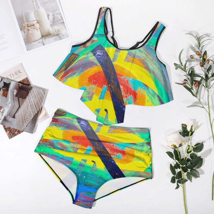 Gavin Scott Ruffled Two Piece Swimsuit (Femme XL-4XL)