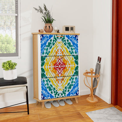 Gavin Scott Wood & Leather Shoe Cabinet