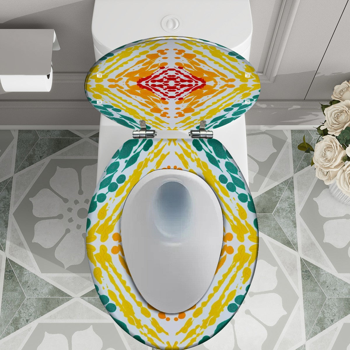 Gavin Scott Elongated Toilet Seat w/Matching Soft-close Lid (V-Shape)