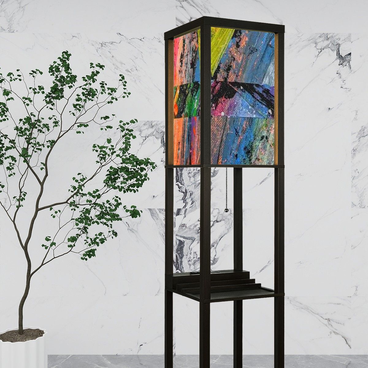 Gavin Scott Floor Lamp with Shelves (2 Colors)
