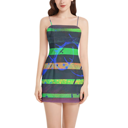 Sleeveless Square Neckline Spaghetti Strap Mini Dress