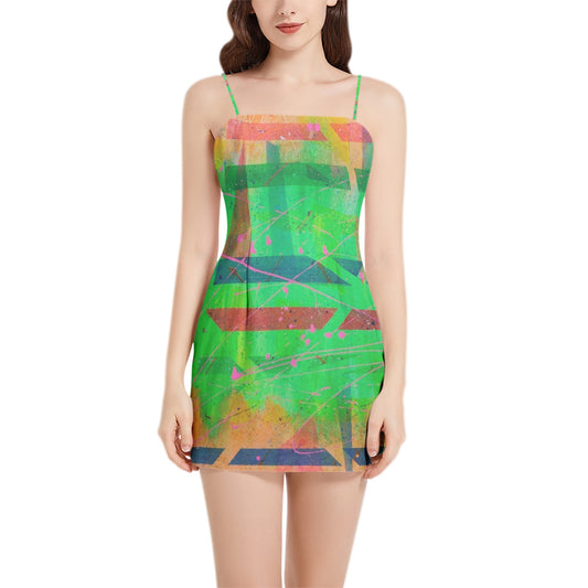 Gavin Scott Sleeveless Spaghetti Strap Mini Dress (Femme XS-3XL)