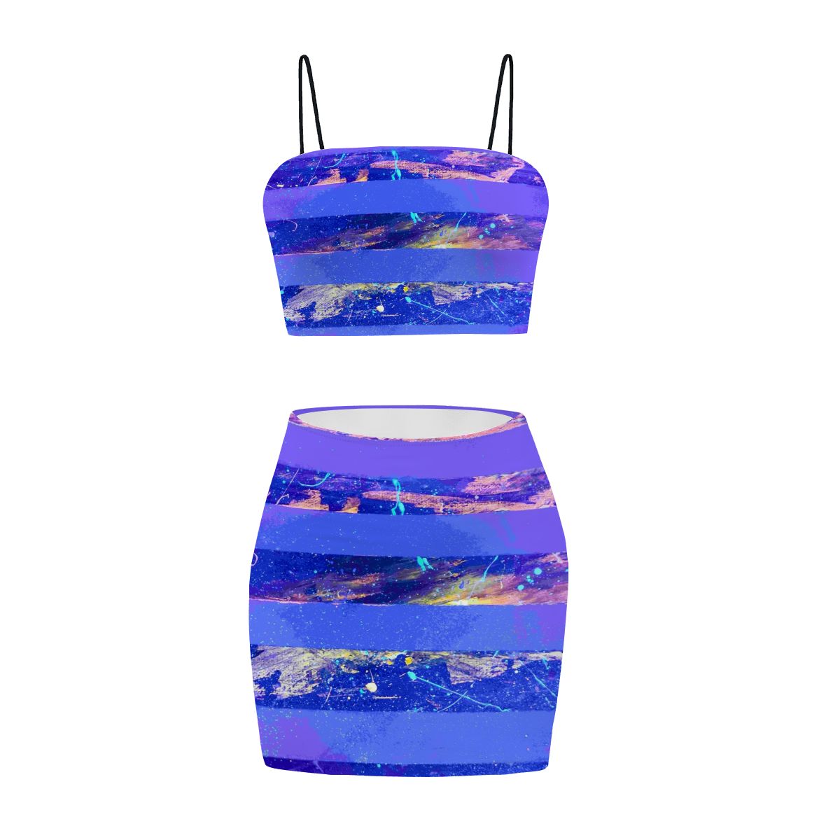 Gavin Scott Crop Tank Top & Mini Skirt Set (Femme S-4XL)