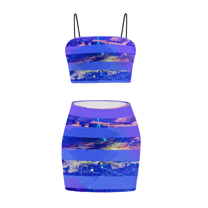 Gavin Scott Crop Tank Top & Mini Skirt Set (Femme S-4XL)