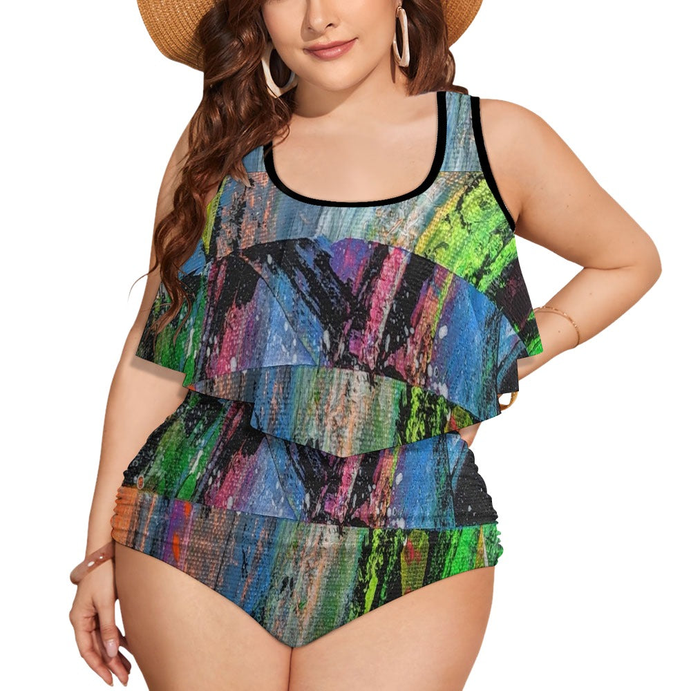 Gavin Scott Ruffled Two Piece Swimsuit (Femme XL-4XL)