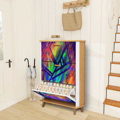 Gavin Scott Wood & Leather Shoe Cabinet