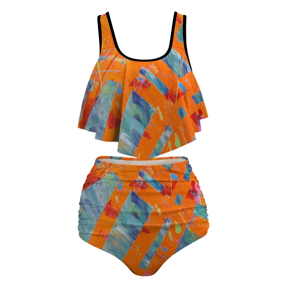 Gavin Scott Ruffled Two Piece Swimsuit (Femme XL-4XL)