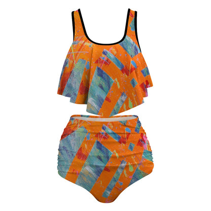 Gavin Scott Ruffled Two Piece Swimsuit (Femme XL-4XL)