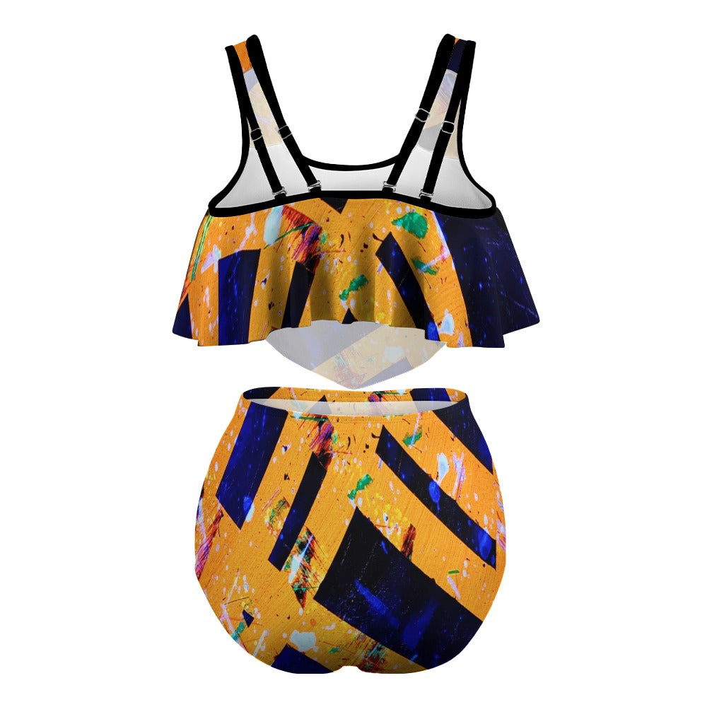 Gavin Scott Ruffled Two Piece Swimsuit (Femme XL-4XL)