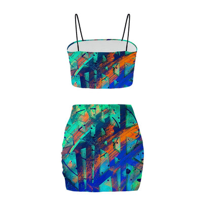 Gavin Scott Crop Tank Top & Mini Skirt Set (Femme S-4XL)