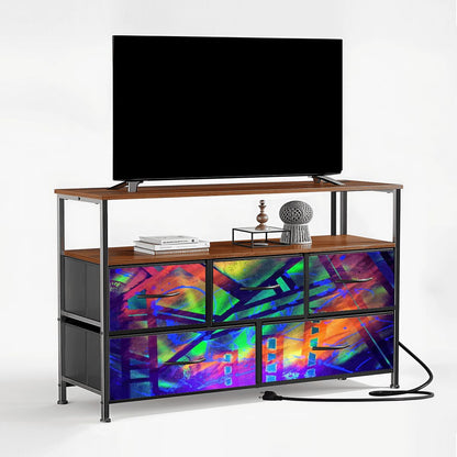 Gavin Scott TV Stand w/5 Drawer Dresser & Charging Station