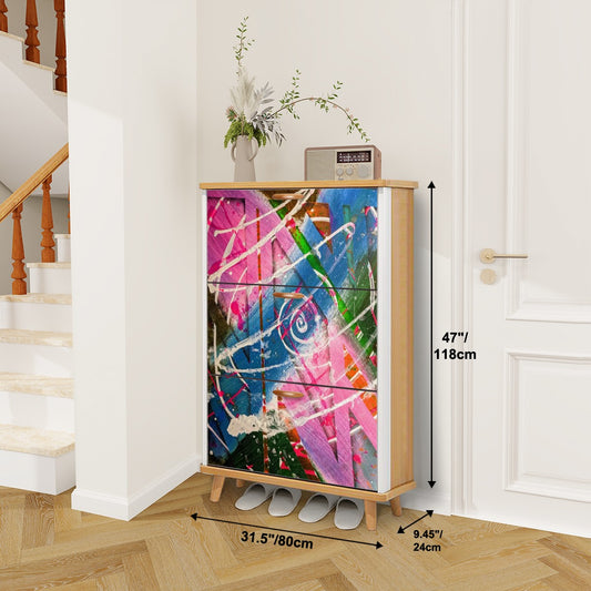 Gavin Scott Wood & Leather Shoe Cabinet