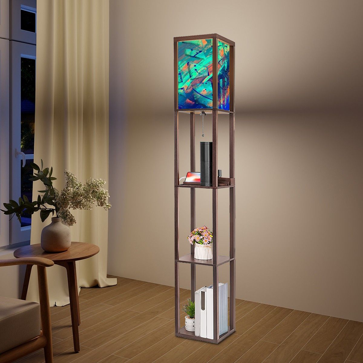 Gavin Scott Floor Lamp with Shelves (2 Colors)