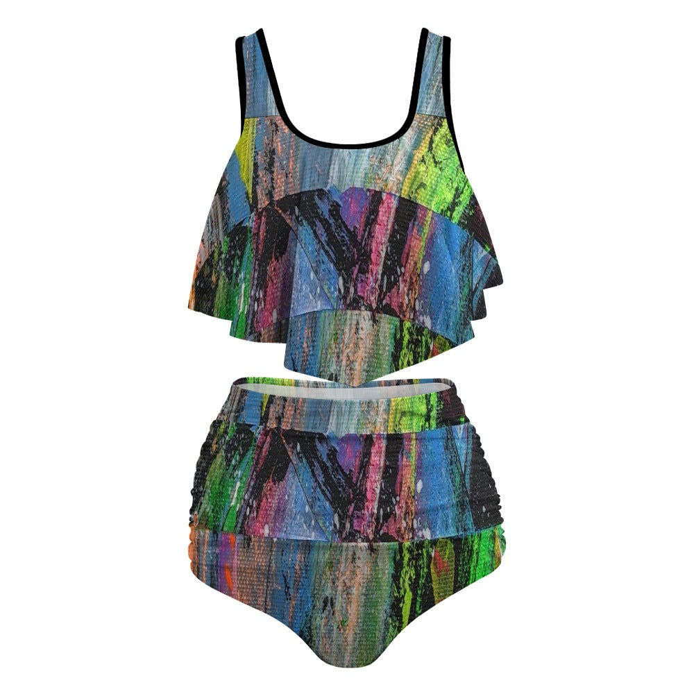 Gavin Scott Ruffled Two Piece Swimsuit (Femme XL-4XL)