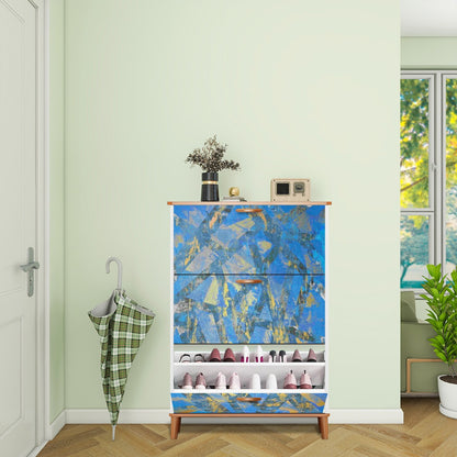 Gavin Scott Wood & Leather Shoe Cabinet