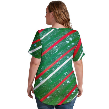 Gavin Scott Ice Silk V-Neck Short-sleeve Shirt (Femme S-5XL)