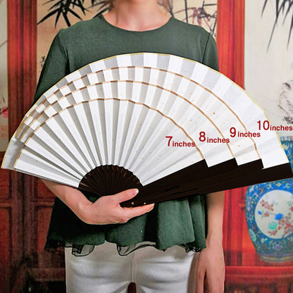 Gavin Scott Genuine Spun Silk Folding Hand Fans (4 Sizes)