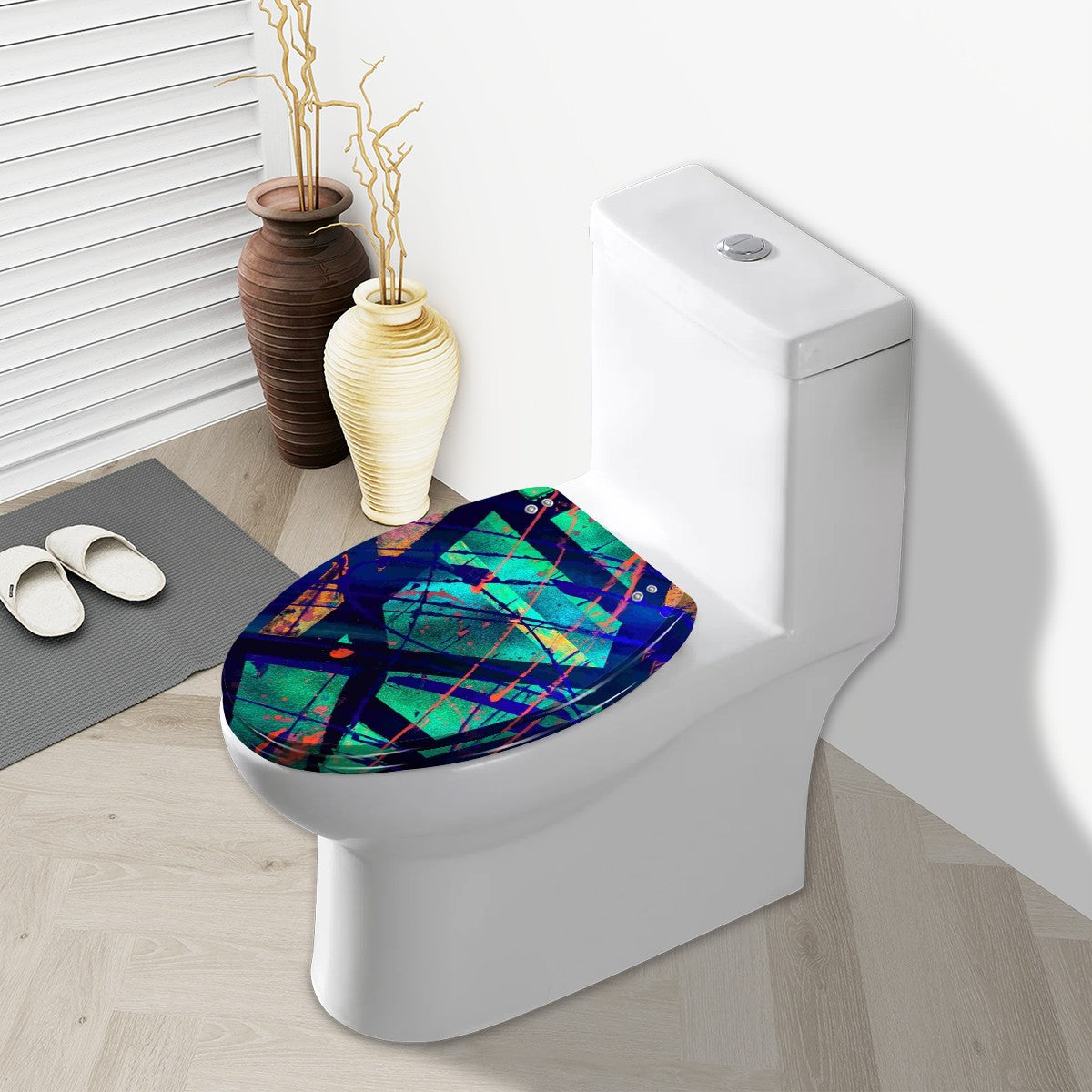 Gavin Scott Elongated Toilet Seat w/Matching Soft-close Lid (V-Shape)