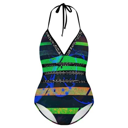 Gavin Scott Lace Halter One-Piece Swimsuit (Femme XL-4XL)