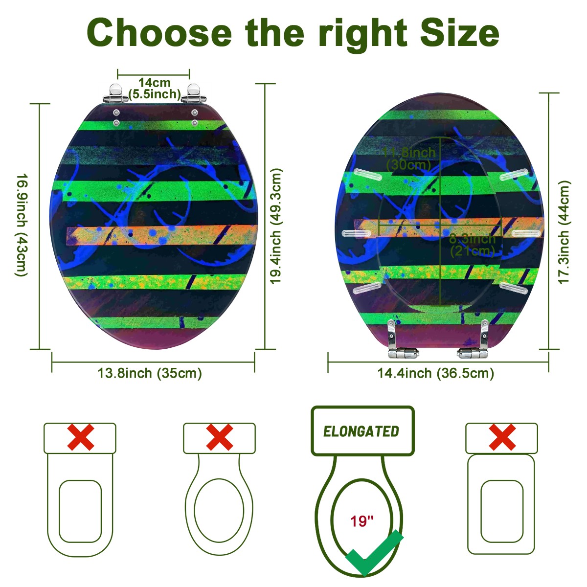 Gavin Scott Elongated Toilet Seat w/Matching Soft-close Lid (V-Shape)