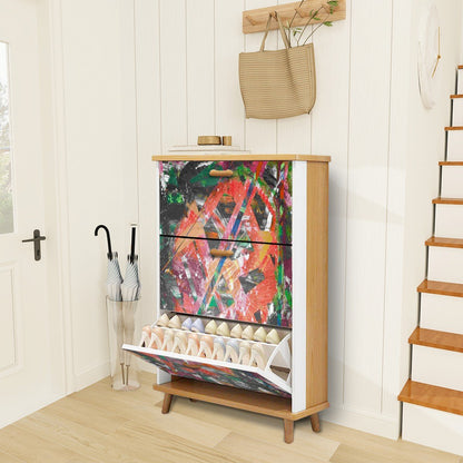 Gavin Scott Wood & Leather Shoe Cabinet