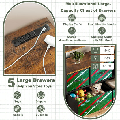 Gavin Scott TV Stand w/5 Drawer Dresser & Charging Station