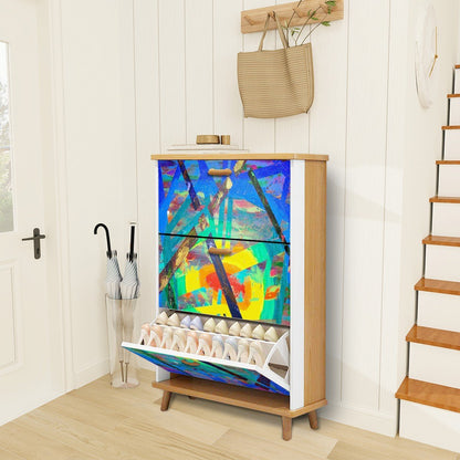 Gavin Scott Wood & Leather Shoe Cabinet