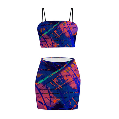 Gavin Scott Crop Tank Top & Mini Skirt Set (Femme S-4XL)