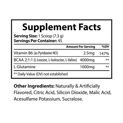Gavin Scott Cosmetics BCAA Supplement, Watermelon (325g, 11.46oz, 45 servings)