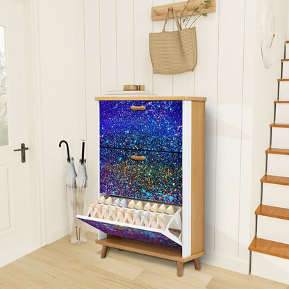 Gavin Scott Wood & Leather Shoe Cabinet