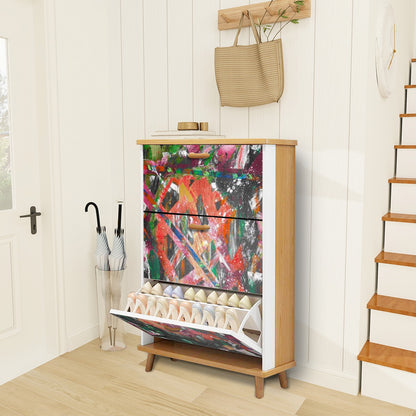 Gavin Scott Wood & Leather Shoe Cabinet