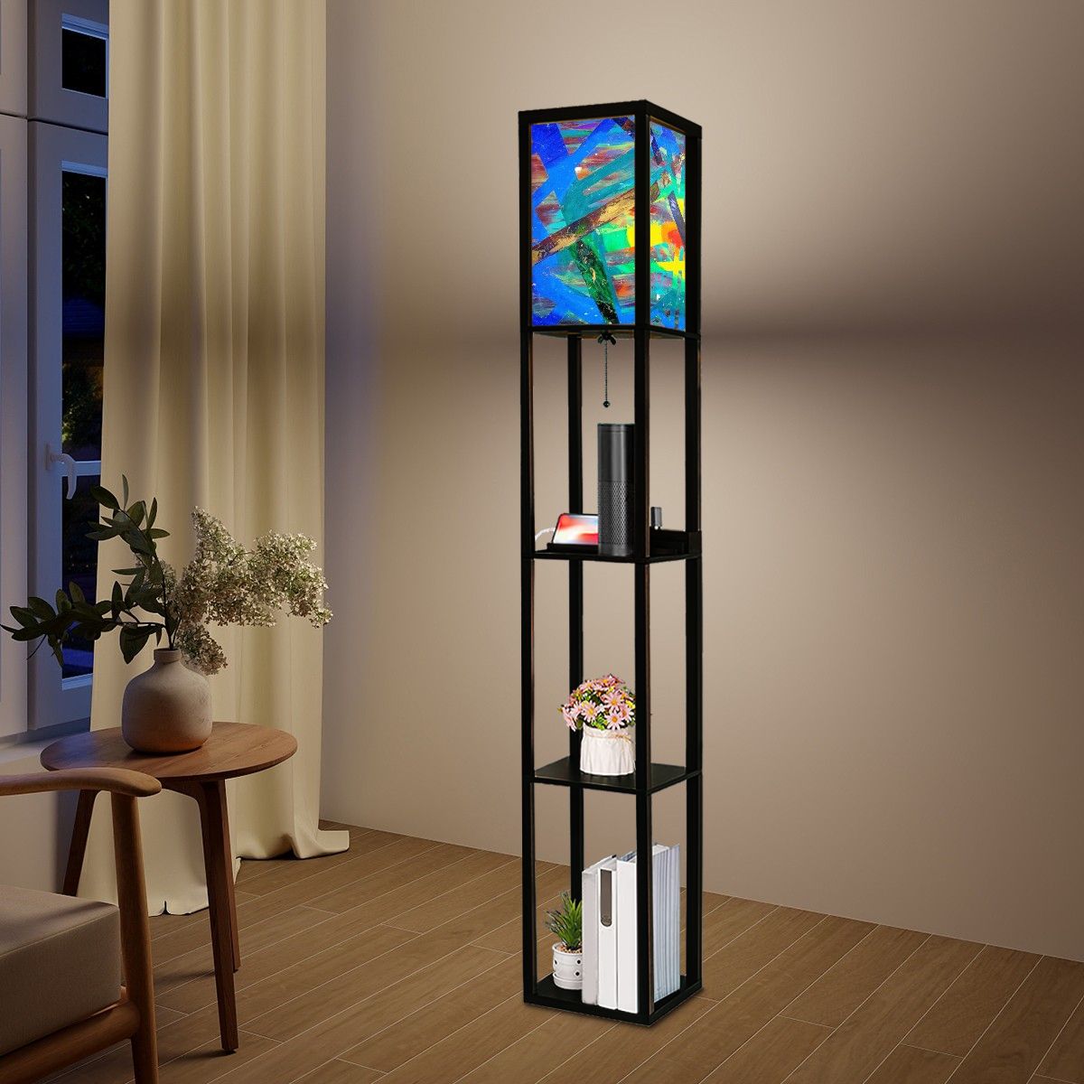 Gavin Scott Floor Lamp with Shelves (2 Colors)