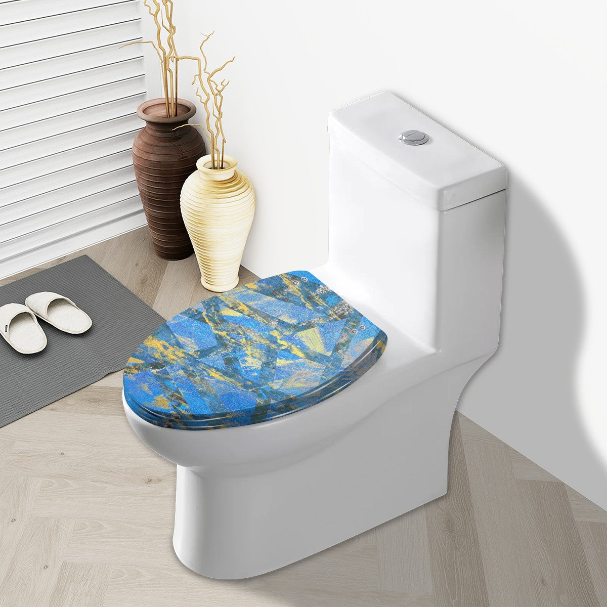 Gavin Scott Elongated Toilet Seat w/Matching Soft-close Lid (V-Shape)