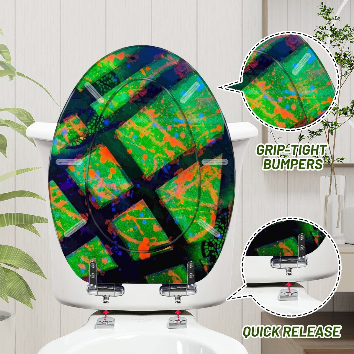 Gavin Scott Elongated Toilet Seat w/Matching Soft-close Lid (V-Shape)