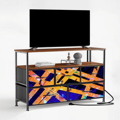 Gavin Scott TV Stand w/5 Drawer Dresser & Charging Station
