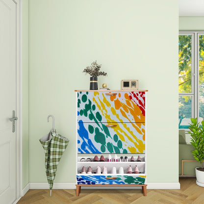 Gavin Scott Wood & Leather Shoe Cabinet