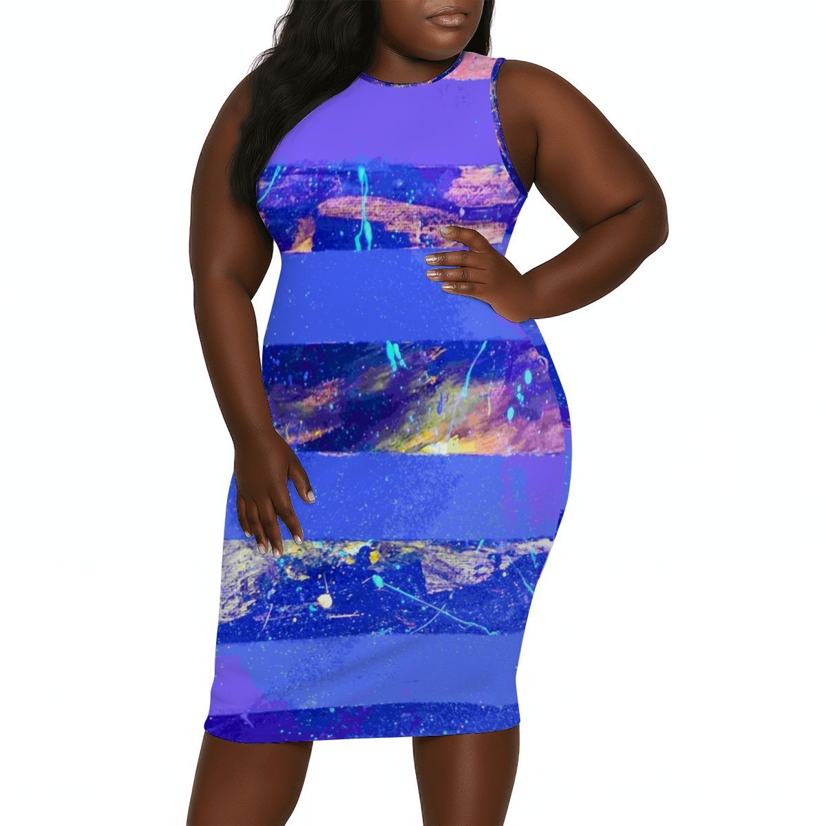 Gavin Scott Sleeveless Bodycon Dress (Femme L-4XL)