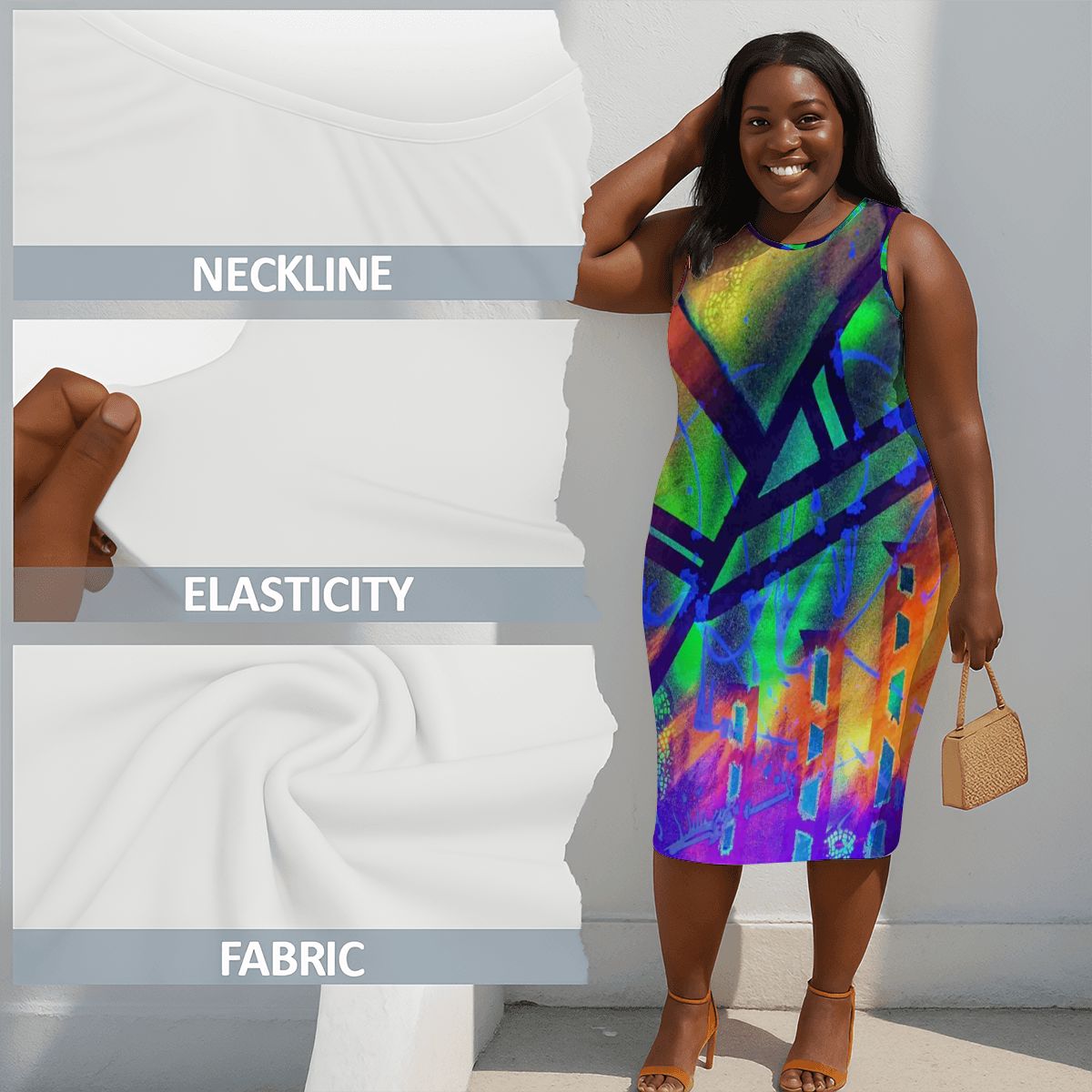 Gavin Scott Sleeveless Bodycon Dress (Femme L-4XL)