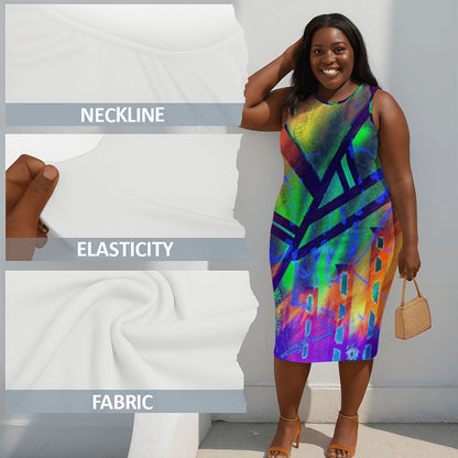 Gavin Scott Sleeveless Bodycon Dress (Femme L-4XL)